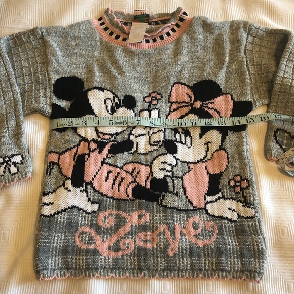 Vintage Mickey’s Stuff For Kids Love Sweater Featuring Mickey & Minnie Mouse - Picture 5 of 7
